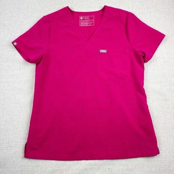 Figs Catarina One Pocket Scrub Top Women's Small Ultra Rose Pink PO#2926 FW1000N - Picture 1 of 12